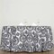 120" Black Damask Flocked Table Top Round Tablecloth Wedding Party Linens